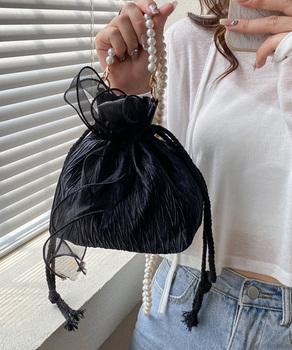 巾着ショルダーバッグ リボン付き 結婚式 送料無料 即日発送-3