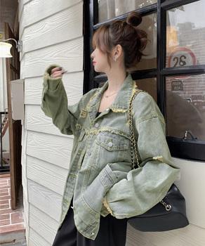 フリンジデニムジャケット ダメージデニム 送料無料 即日発送-6