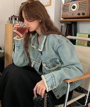 フリンジデニムジャケット デニムブルゾン 送料無料 即日発送-6