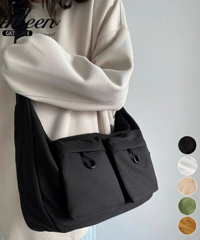 マルチポケットショルダーバッグナイロン鞄 送料無料 即日発送-0