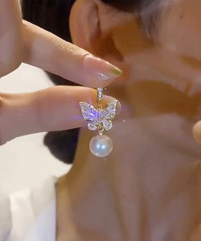 パールピアス 揺れるピアスバタフライ 送料無料 即日発送-5