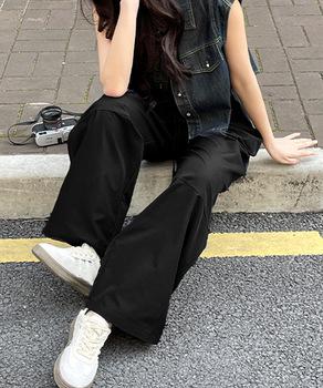 ワイドパンツハイウエストストレートパンツ 送料無料 即日発送-2