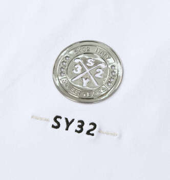 大きいサイズ SY32 by SWEET YEARS ライトストレッチワッペン半袖ポロシャツ 3L 4L 5L 6L ホワイト ラッピング可 送料無料 即日発送-4