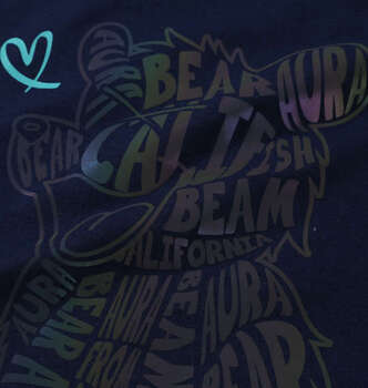 大きいサイズ Bear Aura T Cホログラムプリント半袖Tシャツ 3L 4L 5L 6L 8L ネイビー ラッピング可 送料無料 即日発送-4