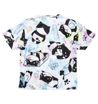 大きいサイズ NECOBUCHI SAN DRYハニカムメッシュ昇華総柄半袖Tシャツ 3L 4L 5L 6L 8L ホワイト ラッピング可 送料無料 即日発送-1