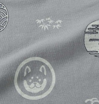 大きいサイズ 黒柴印和んこ堂 カット楊柳総柄甚平 3L 4L 5L 6L 8L グレー ラッピング可 送料無料 即日発送-2