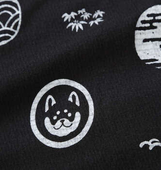 大きいサイズ 黒柴印和んこ堂 カット楊柳総柄甚平 3L 4L 5L 6L 8L ブラック ラッピング可 送料無料 即日発送-2