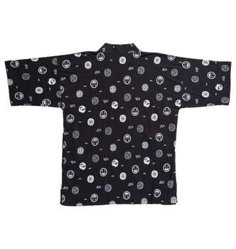 大きいサイズ 黒柴印和んこ堂 カット楊柳総柄甚平 3L 4L 5L 6L 8L ブラック ラッピング可 送料無料 即日発送-4