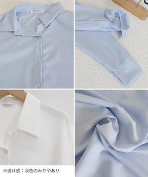 薄手シャツブラウス長袖レディース襟シャツ 送料無料 即日発送-9