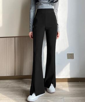 フレアスキニーパンツ スリット入りパンツ 送料無料 即日発送-2