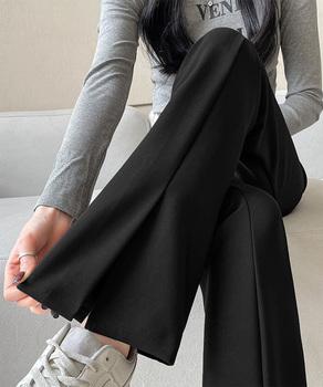 フレアスキニーパンツ スリット入りパンツ 送料無料 即日発送-3