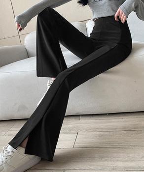 フレアスキニーパンツ スリット入りパンツ 送料無料 即日発送-4