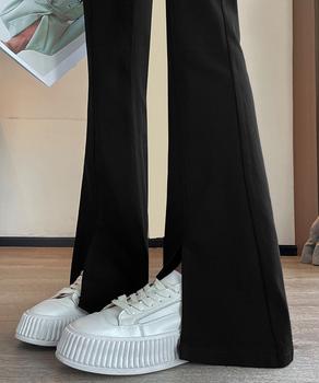 フレアスキニーパンツ スリット入りパンツ 送料無料 即日発送-5