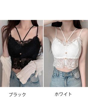 カップ付きキャミソール 総レースインナー 送料無料 即日発送-1