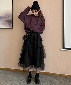 ティアードスカートロングチュールスカート 送料無料 即日発送-2