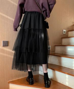 ティアードスカートロングチュールスカート 送料無料 即日発送-4