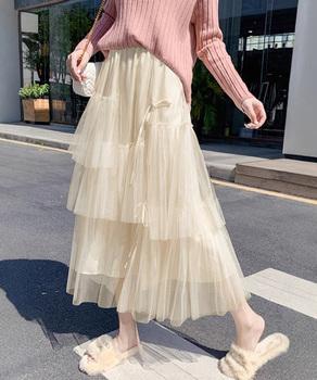 ティアードスカートロングチュールスカート 送料無料 即日発送-6