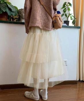 ティアードスカートロングチュールスカート 送料無料 即日発送-7