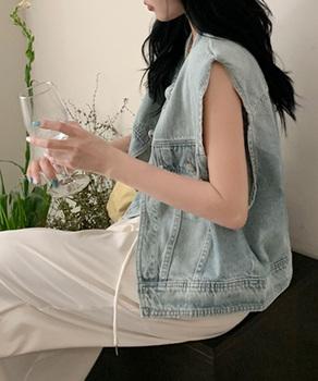 デニムベスト レディース デニムチョッキ 送料無料 即日発送-3