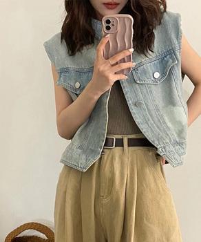 デニムベスト レディース デニムチョッキ 送料無料 即日発送-5