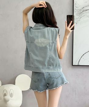 デニムベスト レディース デニムチョッキ 送料無料 即日発送-7