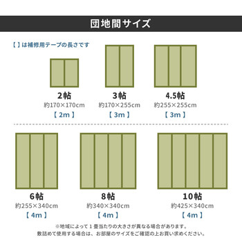 フリーカット上敷き 補修テープ付き 江戸間3畳-縁補修テープ3m 双目織 撥水 裏貼り 江戸間 本間 団地間 送料無料-10