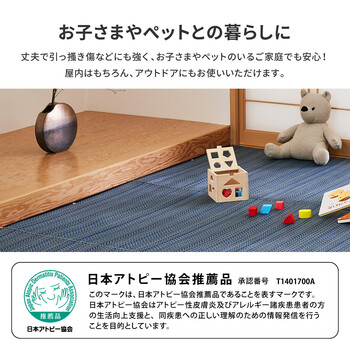 PP柄上敷き い草風花ござ 団地間6畳 水洗いOK 日本製 ライアン 送料無料-4