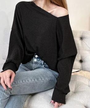 2WAY アシンメトリーネックトップス 送料無料 即日発送-2