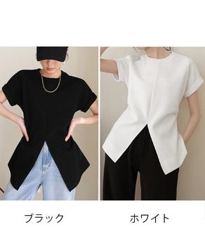 フロントスリットTシャツレディース 送料無料 即日発送-1