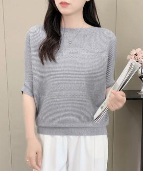 サマーニットトップス ドルマンスリーブ夏 送料無料 即日発送-5