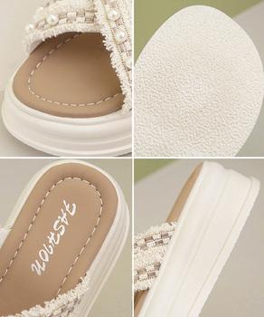 厚底サンダルパール付クロスサンダル 送料無料 即日発送-9