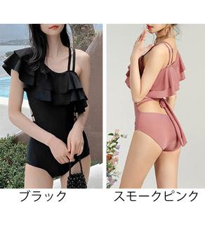 バックリボンワンショルモノキニパレオ付き 送料無料 即日発送-1