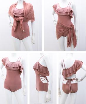 バックリボンワンショルモノキニパレオ付き 送料無料 即日発送-8