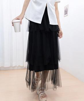 チュールティアードスカート ハイウエスト 送料無料 即日発送-2