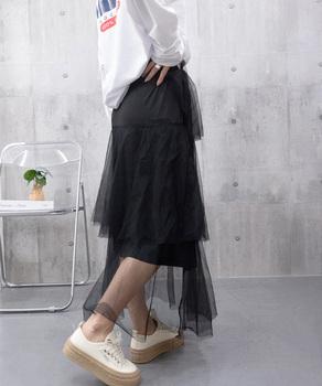 チュールティアードスカート ハイウエスト 送料無料 即日発送-3