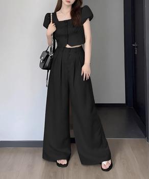 セットアップ春夏半袖トップスワイドパンツ 送料無料 即日発送-2