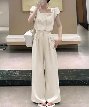 セットアップ春夏半袖トップスワイドパンツ 送料無料 即日発送-5