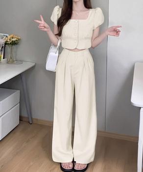 セットアップ春夏半袖トップスワイドパンツ 送料無料 即日発送-6