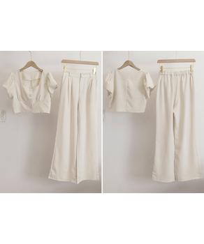 セットアップ春夏半袖トップスワイドパンツ 送料無料 即日発送-8