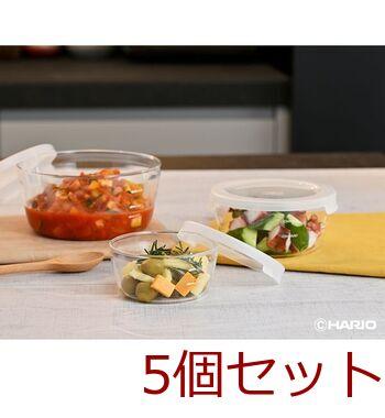 耐熱ガラス製保存容器丸600 ×5個セット 送料無料 即日発送-1