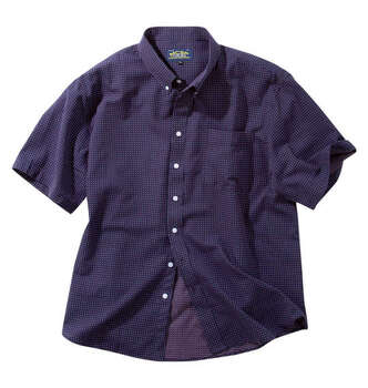 大きいサイズ Mc.S.P 刺し子チェックB.D半袖シャツ 3L 4L 5L 6L 8L ネイビー ラッピング可 送料無料 即日発送-3
