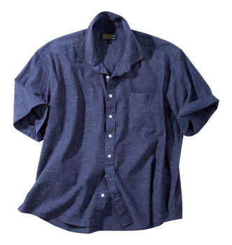 大きいサイズ Mc.S.P 麻混ハケメレギュラー半袖シャツ 3L 4L 5L 6L 8L ネイビー ラッピング可 送料無料 即日発送-3