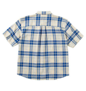 大きいサイズ H by FIGER メッシュチェックレギュラー半袖シャツ 3L 4L 5L 6L 8L ベージュ ラッピング可 送料無料 即日発送-1