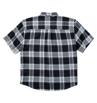 大きいサイズ H by FIGER メッシュチェックレギュラー半袖シャツ 3L 4L 5L 6L 8L ブラック ラッピング可 送料無料 即日発送-3