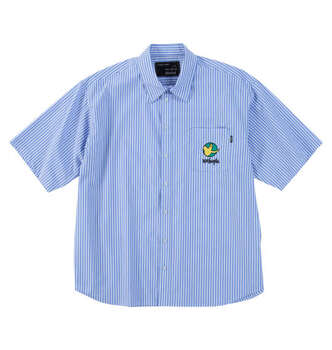 大きいサイズ What it isNt ストライプ半袖シャツ 3L 4L 5L 6L 8L サックスブルー ラッピング可 送料無料 即日発送-1