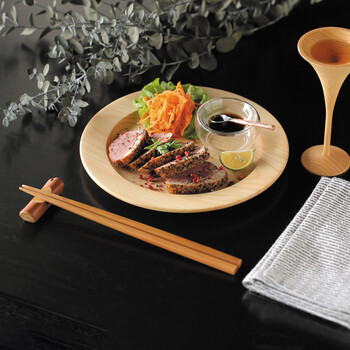 桧 リム丸皿 送料無料-1