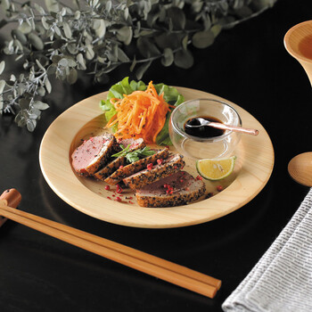 桧 リム丸皿 送料無料-2