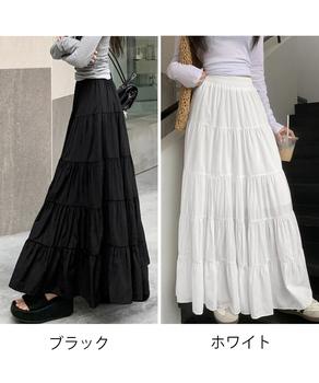 ティアードスカート ロングスカート 送料無料 即日発送-1