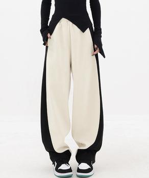 スウェットパンツサイド切り替ワイドパンツ 送料無料 即日発送-5