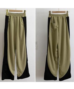 スウェットパンツサイド切り替ワイドパンツ 送料無料 即日発送-8